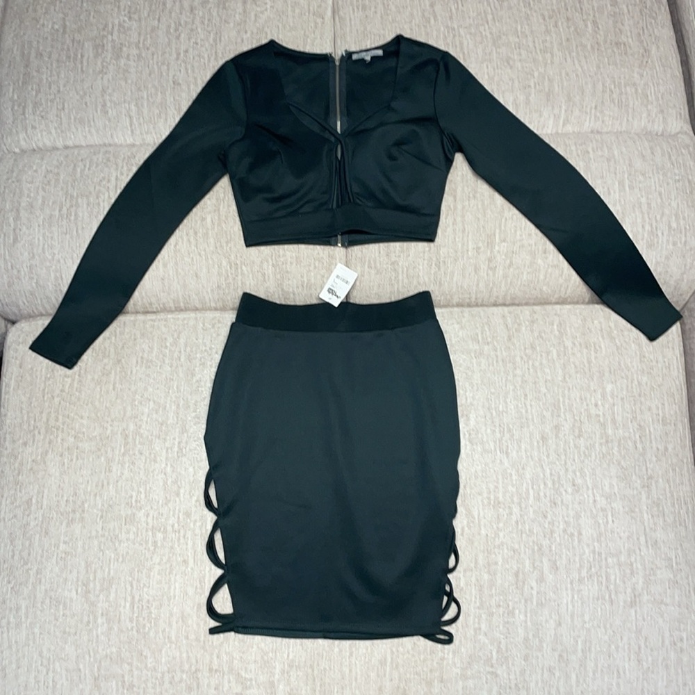 NEW Dark Green 2 Piece Skirt Set